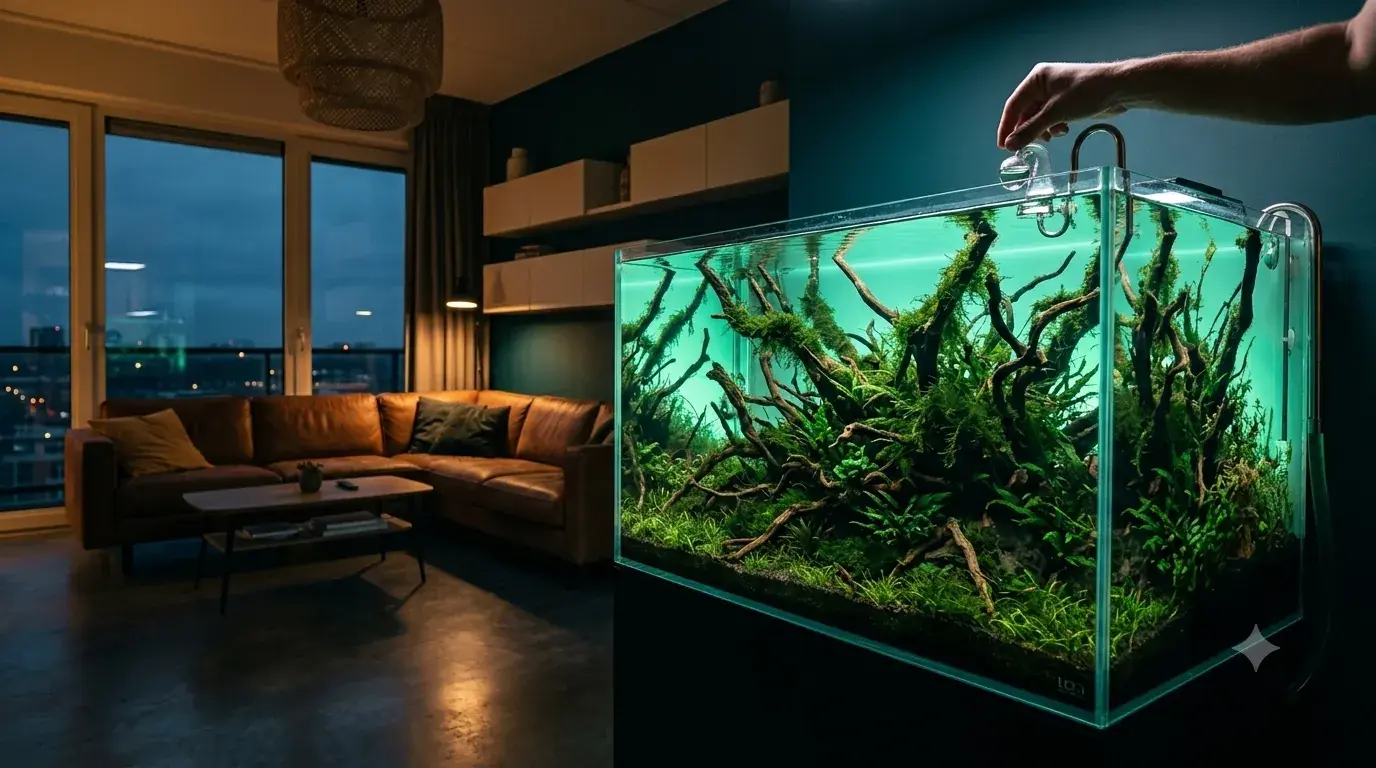 Planted freshwater aquarium in a Liverpool home